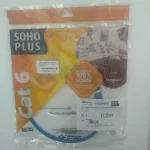 PATCH CORD U/UTP SOHOPLUS CAT.6 CMX 0.5M AZUL CLARO